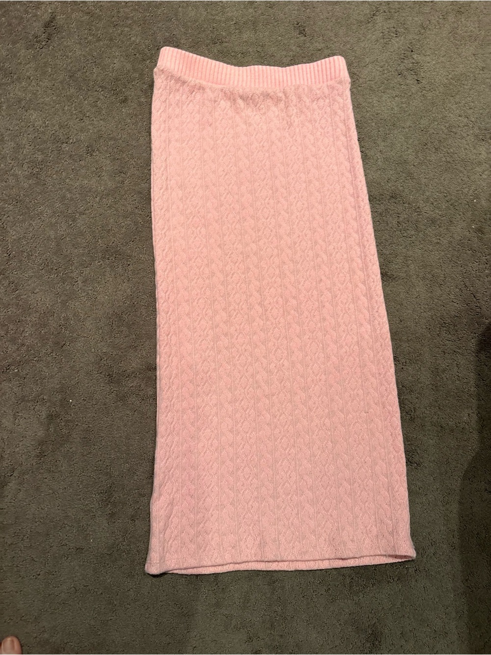 Zara Pink Cable-Knit Midi Skirt